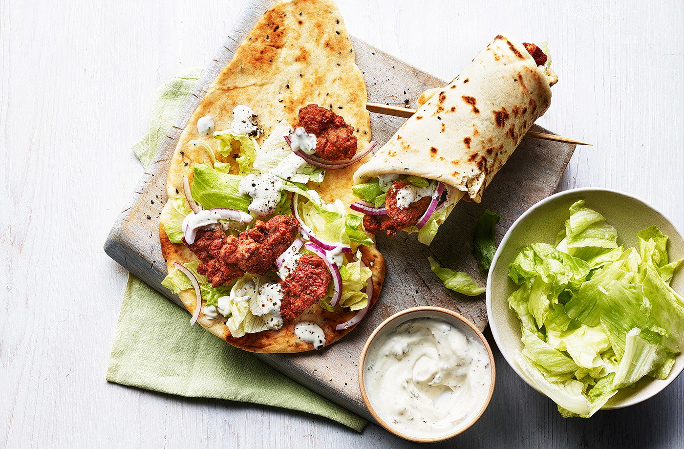 Chicken naan wraps