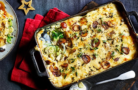 Image of "Sprout and chestnut gratin"