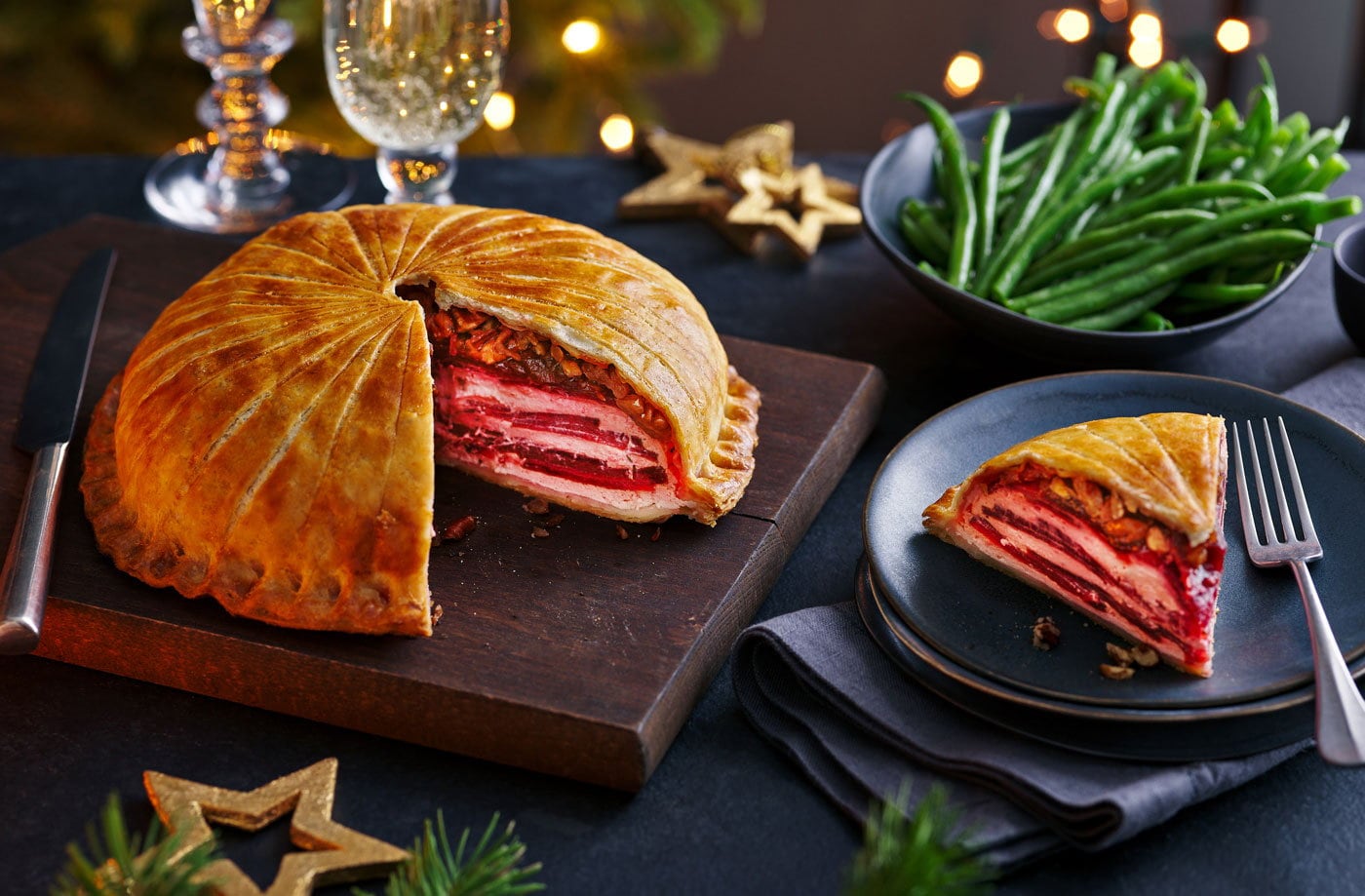 Beetroot and ricotta stacked pithivier