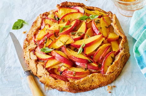 Image of "Nectarine and basil galette"