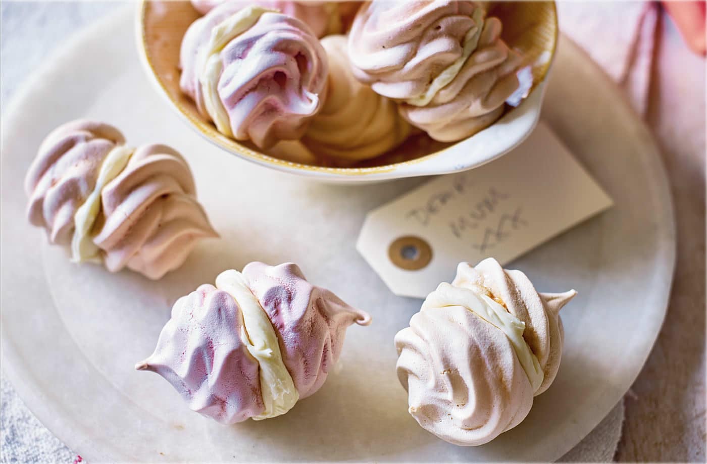 Pretty pastel meringues