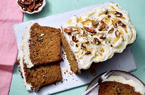 Image of "Sweet potato, maple and pecan loaf cake"