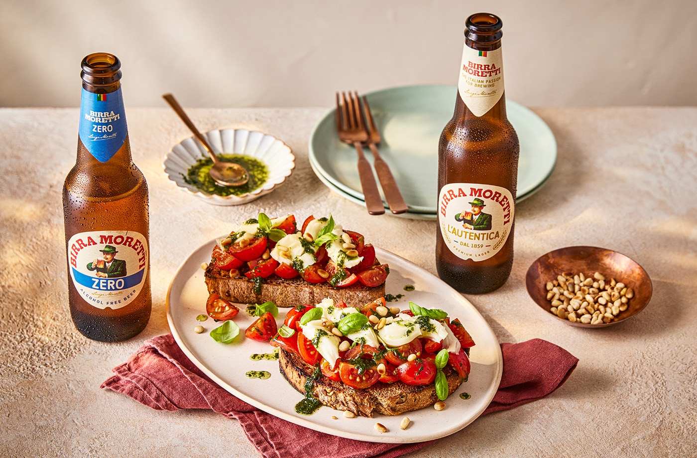 Smoked Caprese bruschetta