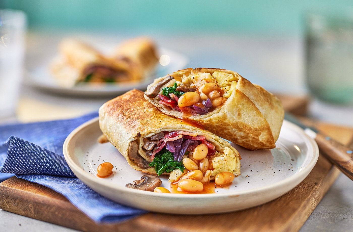 Baked bean breakfast burrito