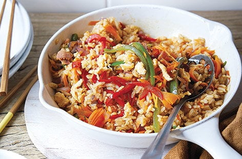 Image of "Bacon and egg fried rice "