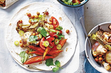 Image of "Spiced cauliflower and chickpea tacos"