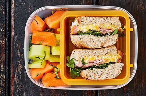 Image of "Egg mayo, ham and watercress sandwich"