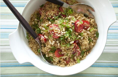 Spiced couscous salad with toasted pine nuts