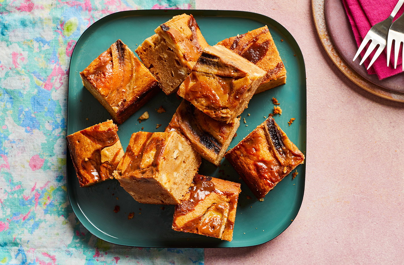 Miso banoffee blondies