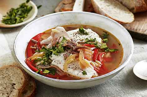 Image of "Sicilian-style hake broth"