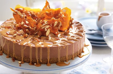 Image of "Chocolate cheesecake with almond brittle"