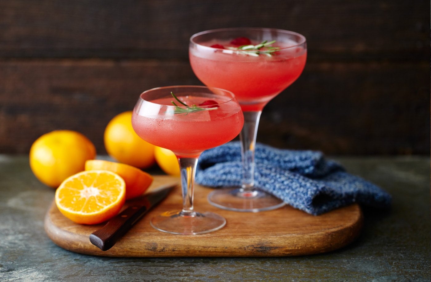 Clementine, cranberry and vodka cocktail