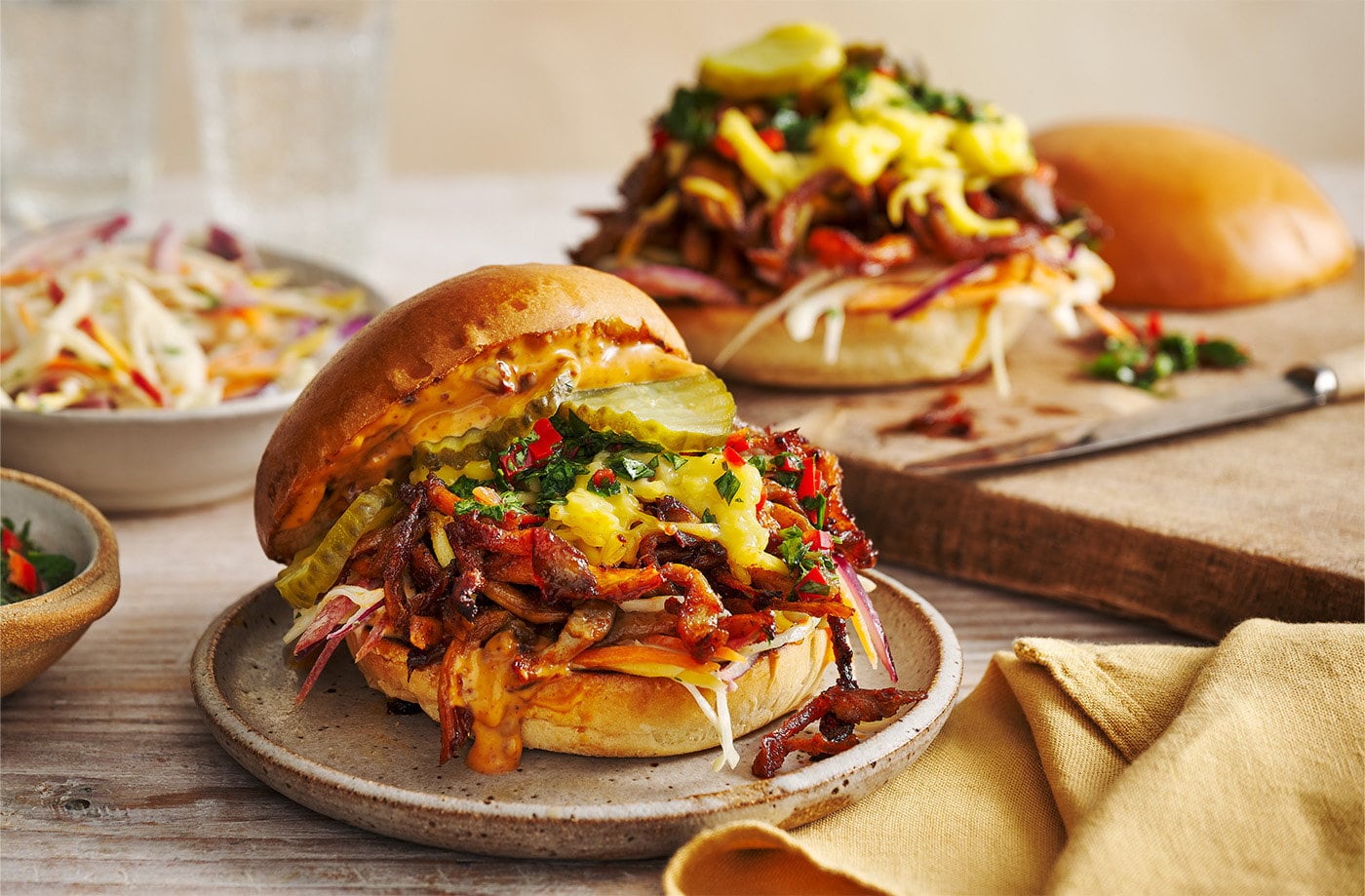 Sticky chipotle shredded shroom burger