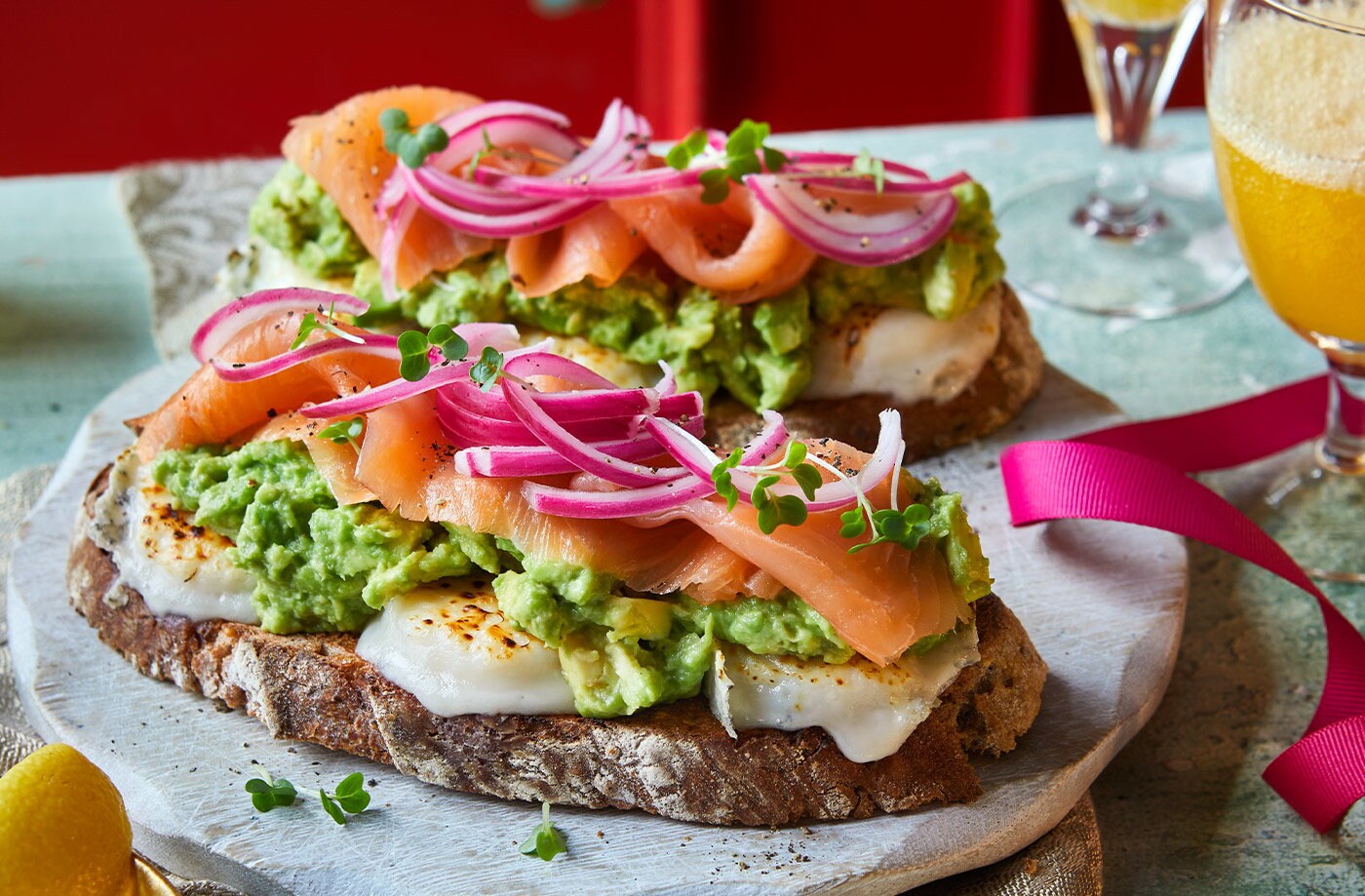 Festive smoked salmon on toast