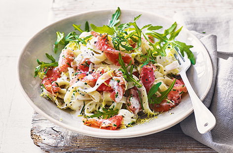 Image of "Creamy smoked salmon and lemon pasta"