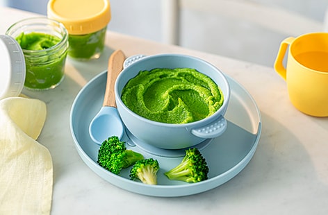 Image of "Broccoli purée and finger food"