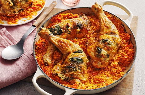 Image of "Spinach and feta chicken couscous"