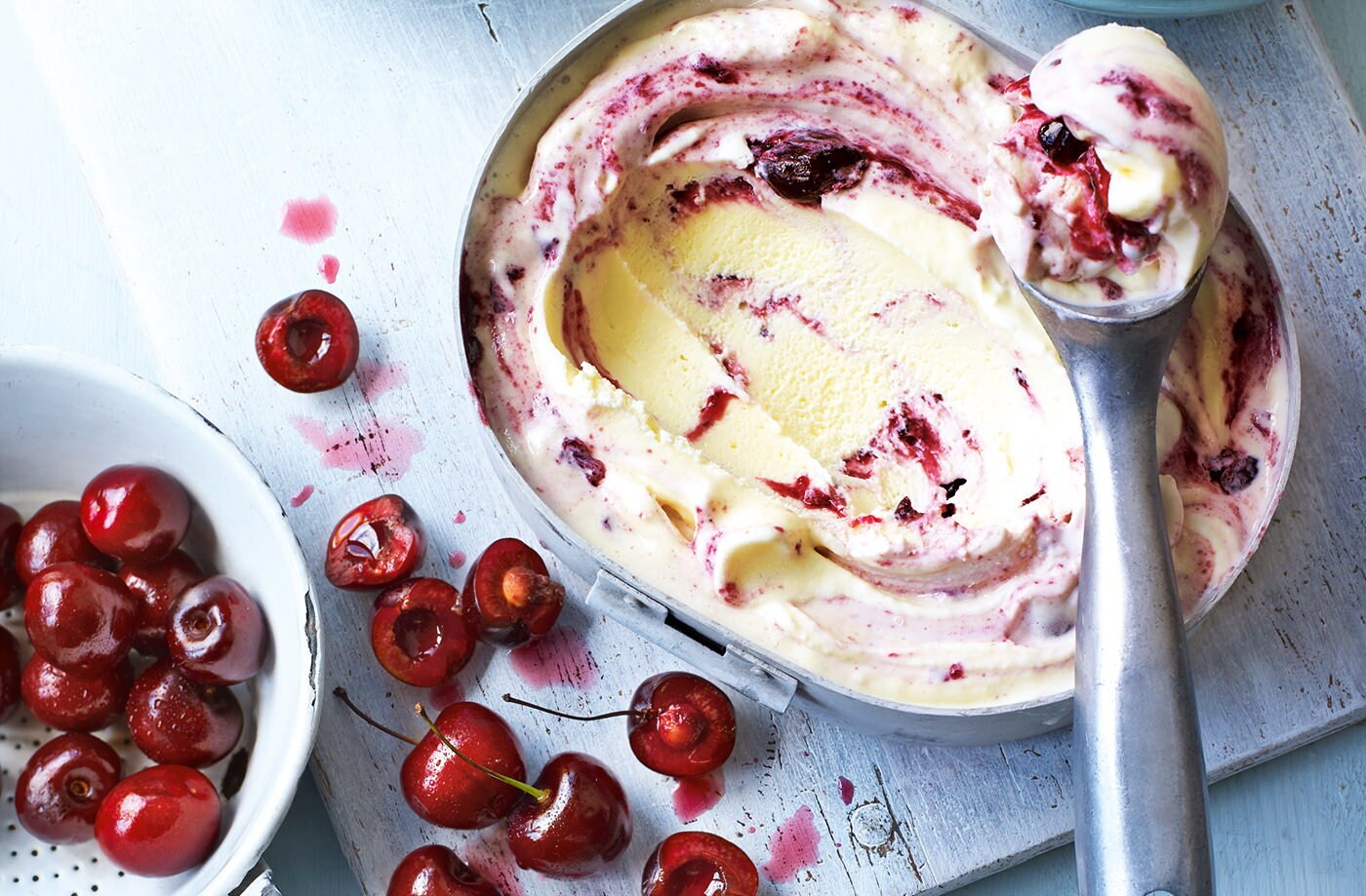 Easy cherry ripple ice cream