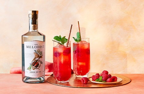 Image of "Raspberry and elderflower Collins"