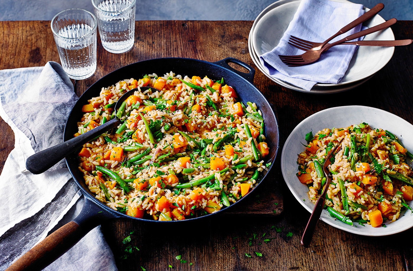 Cheat’s butternut squash paella