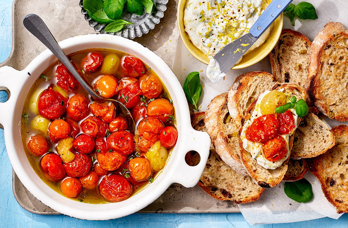 Tomato and ricotta bruschetta