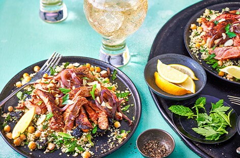 Image of "Lamb and prune couscous pilaf"