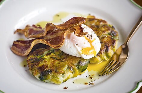 Image of "Bubble and squeak cakes with Brussels sprouts"