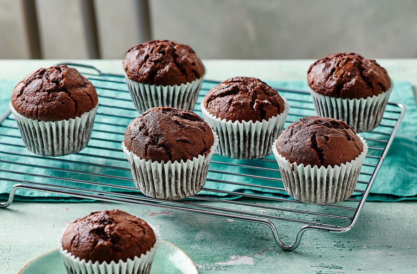 Air-fryer double chocolate muffins