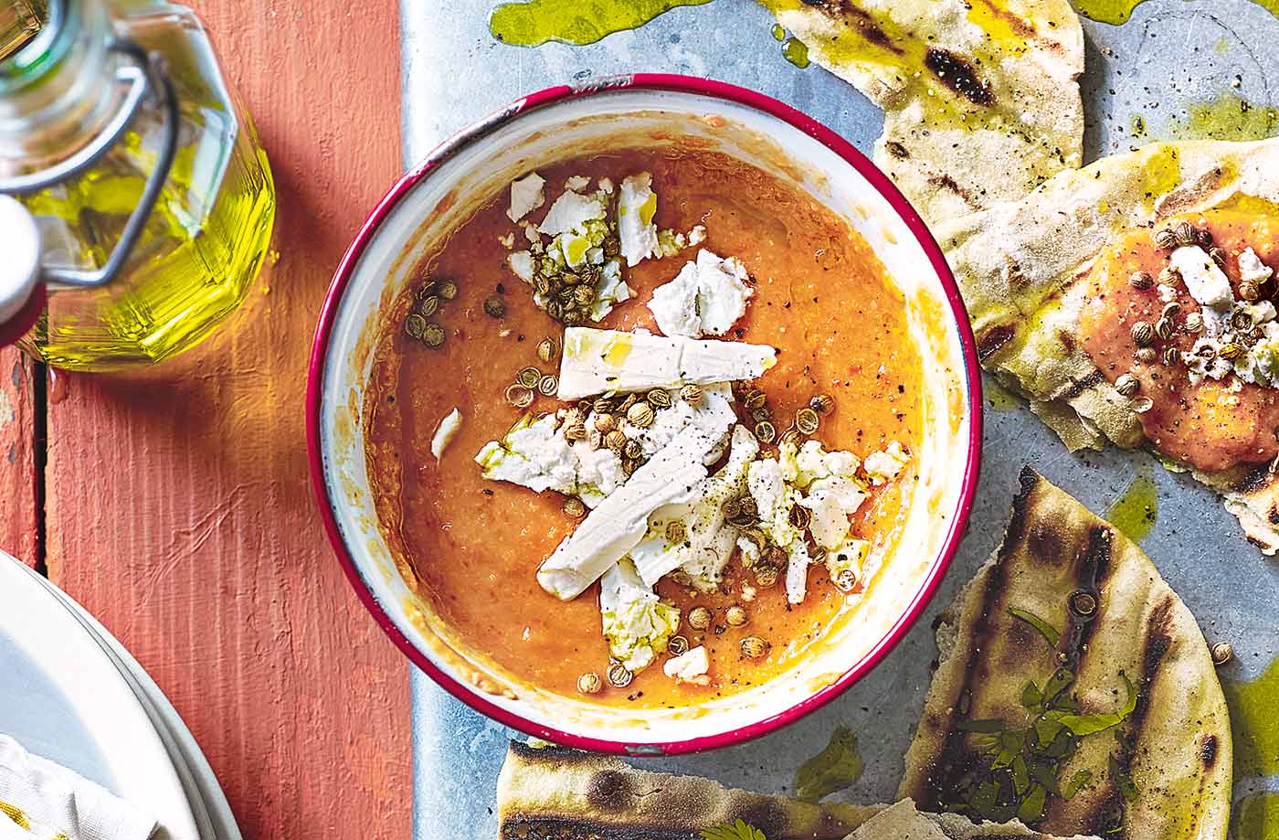 Speedy red pepper and feta dip