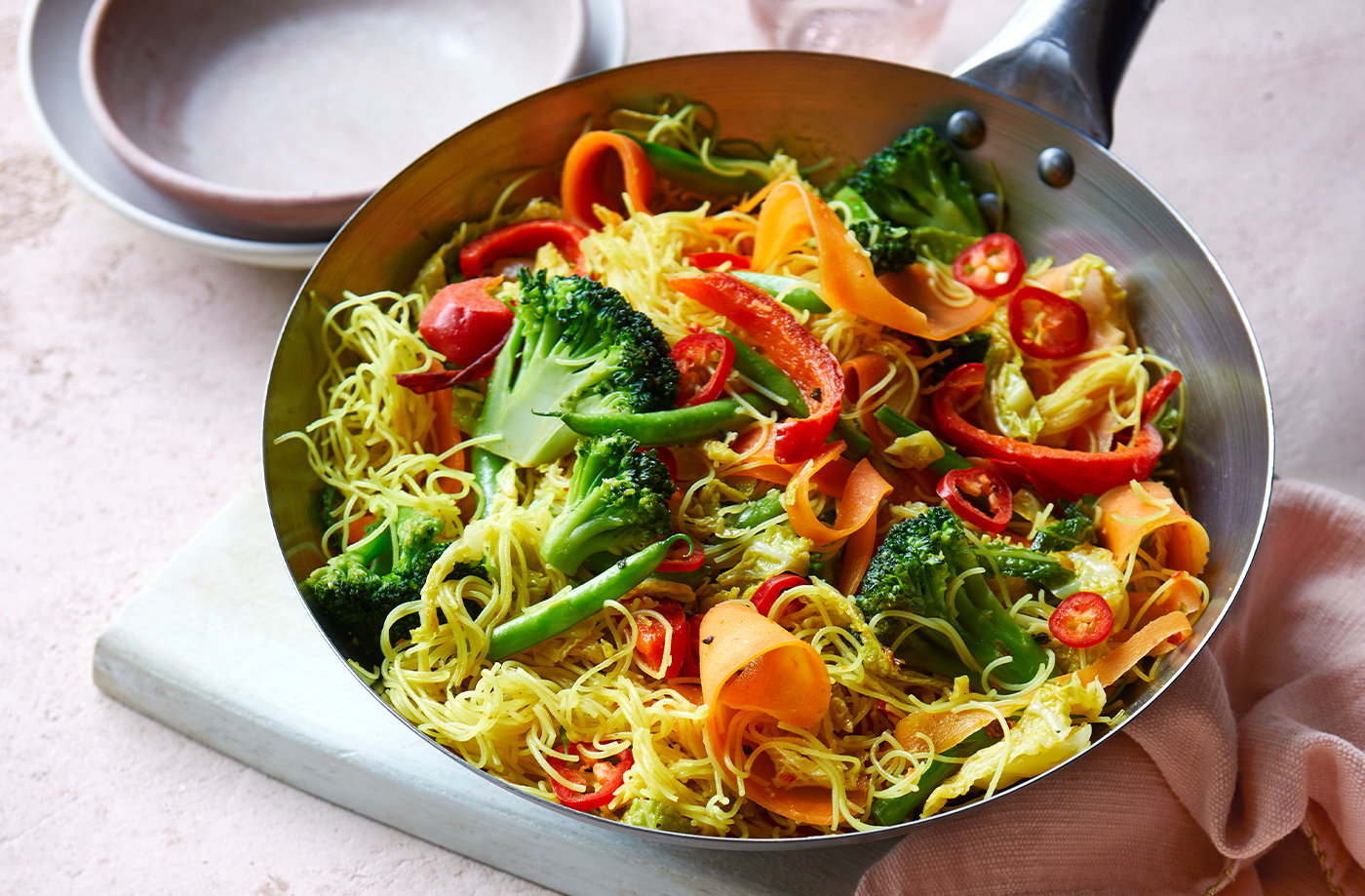 Vegan Singapore-style noodles