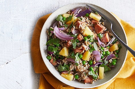Image of "Ham and pineapple fried rice"