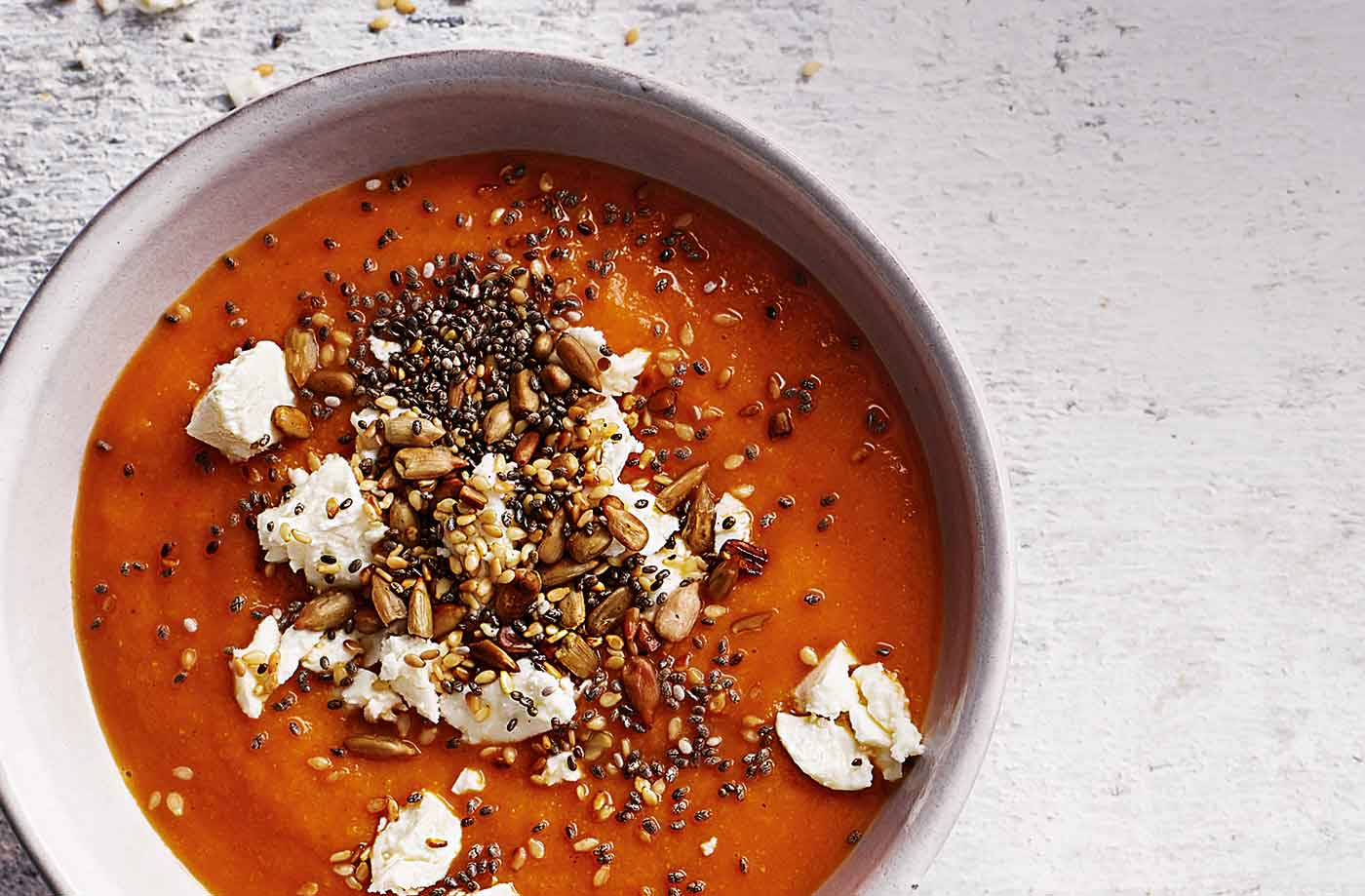 Roasted tomato and caraway soup