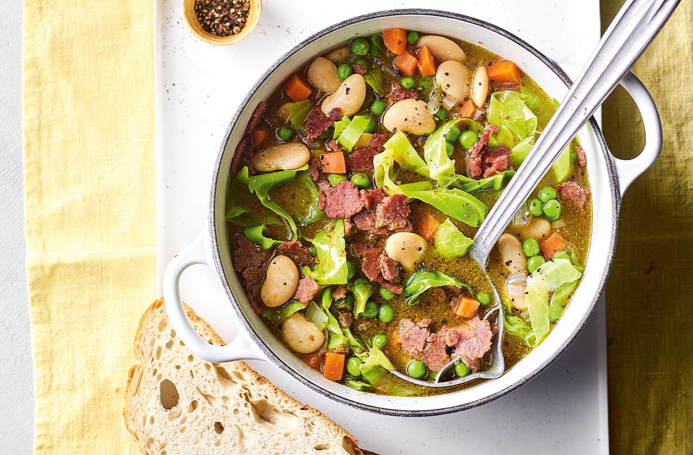 Corned beef and butter bean stew