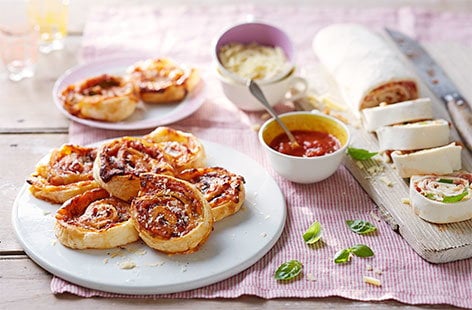 Image of "Three-cheese pinwheel bake"