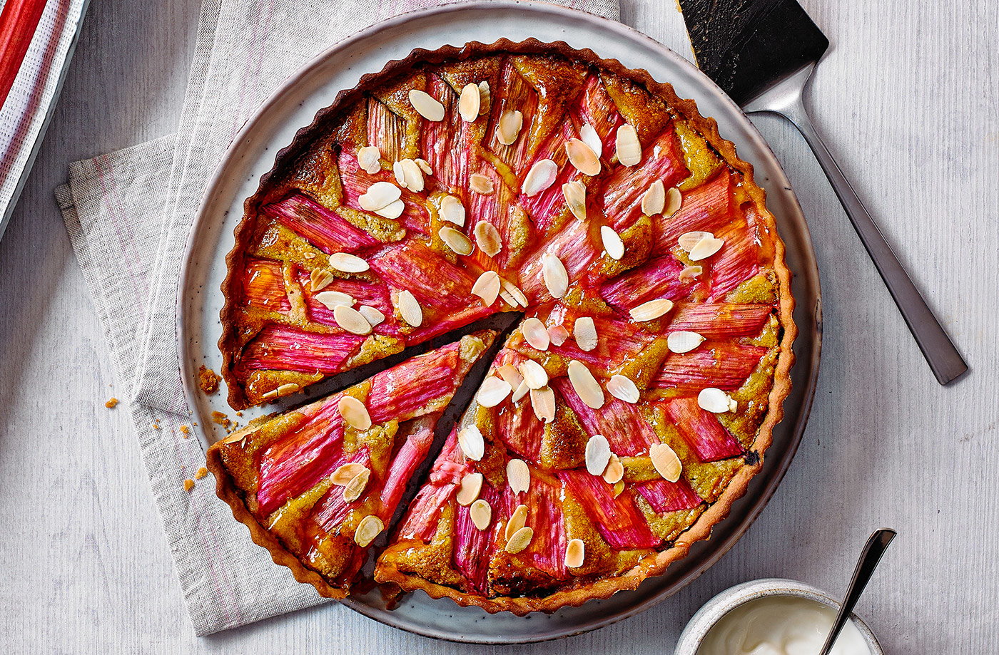 Rhubarb frangipane tart