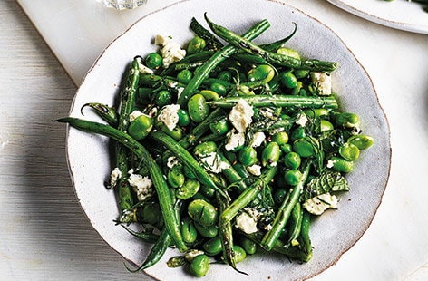 Image of "Spring beans and peas with feta"