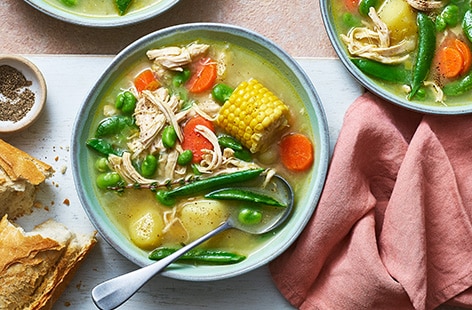 Image of "Slow-cooker hearty 5-veg chicken soup"