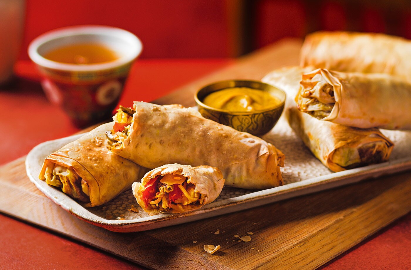 Vegetable curry spring rolls