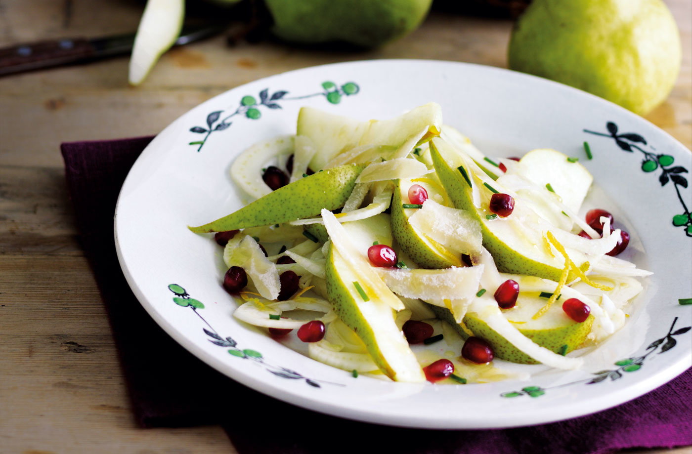Pear, fennel and pomegranate salad
