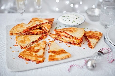 Image of "Mini chipotle bean and cheese quesadillas"