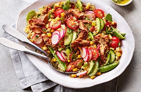 Image of "Spicy mackerel couscous bowl"