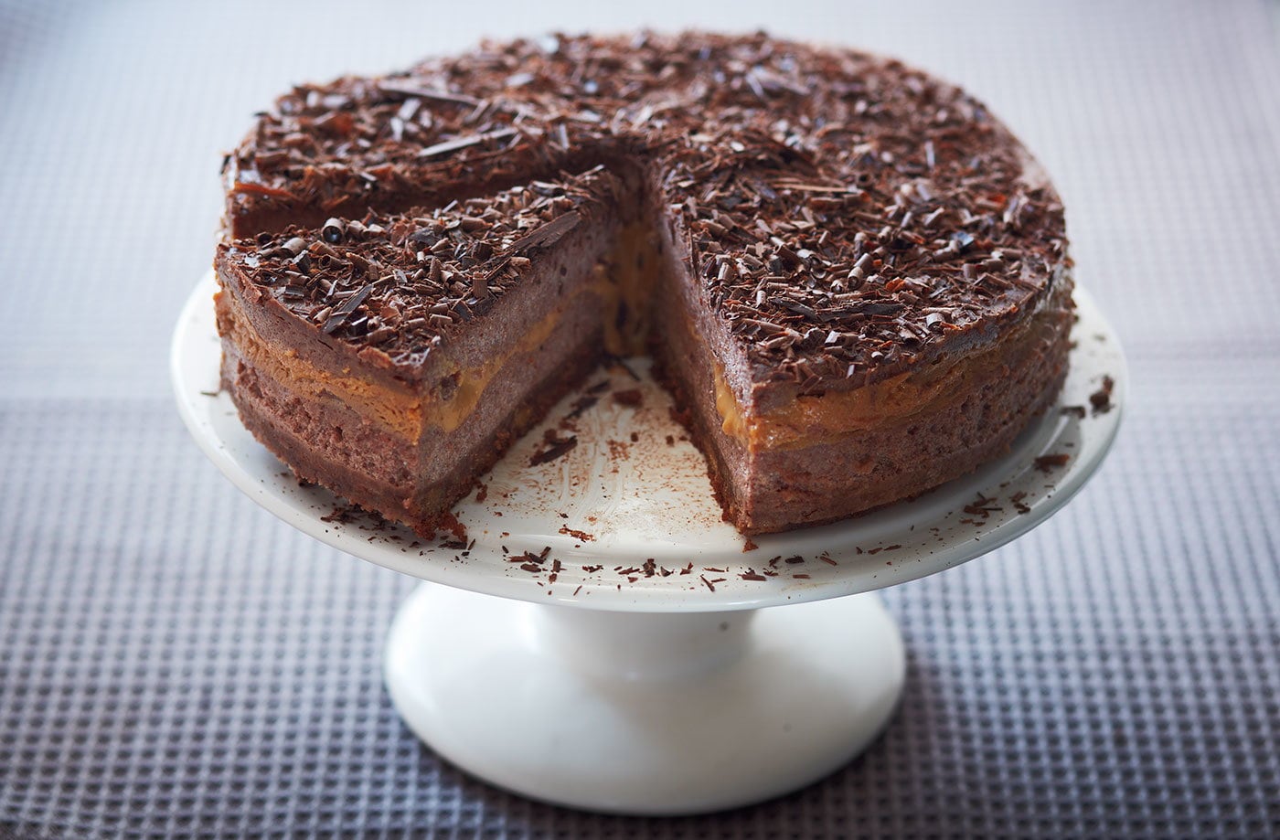 Chocolate caramel cheesecake