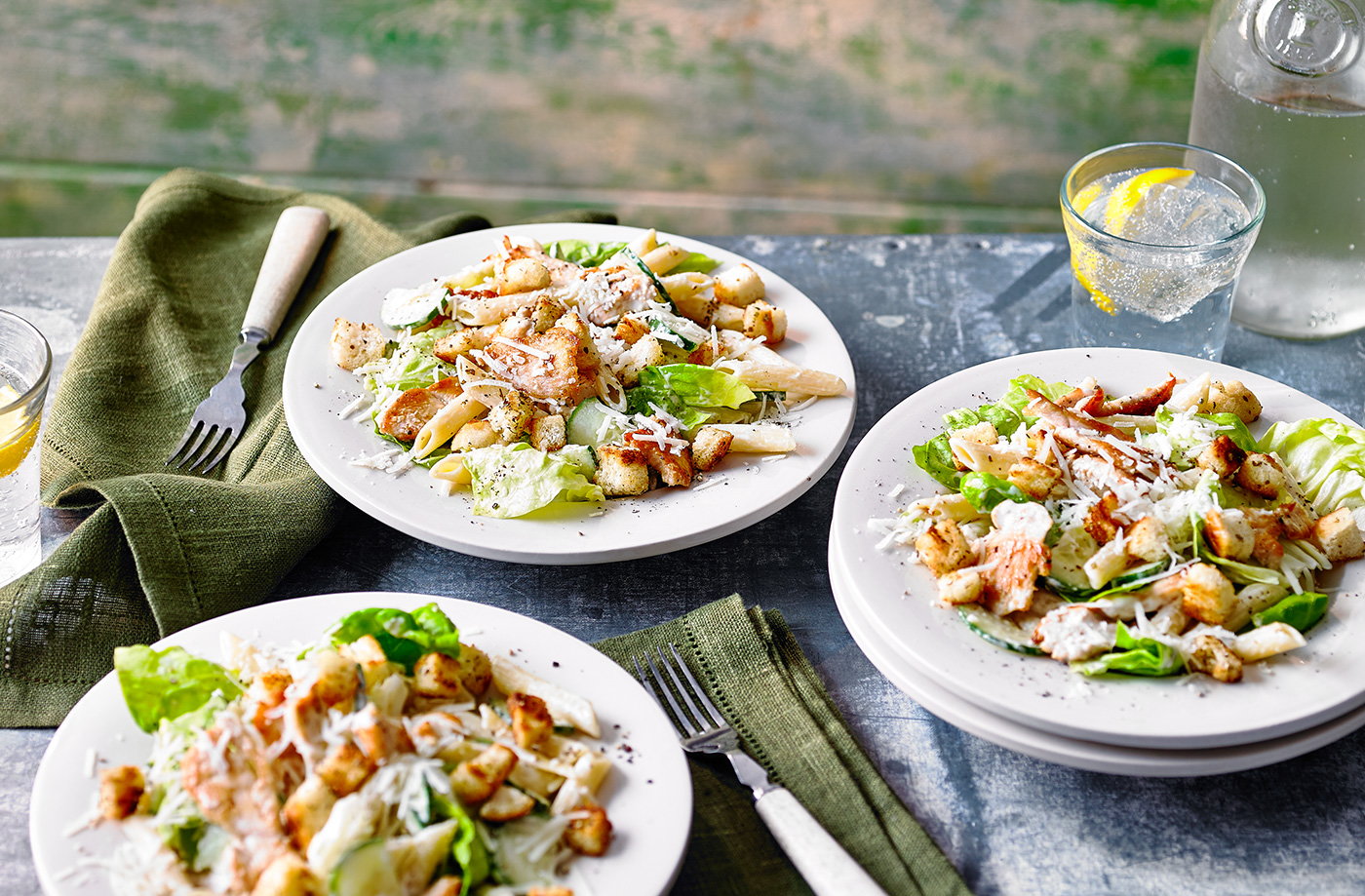 Caesar pasta salad
