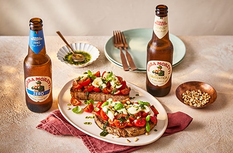 Image of "Smoked Caprese bruschetta"