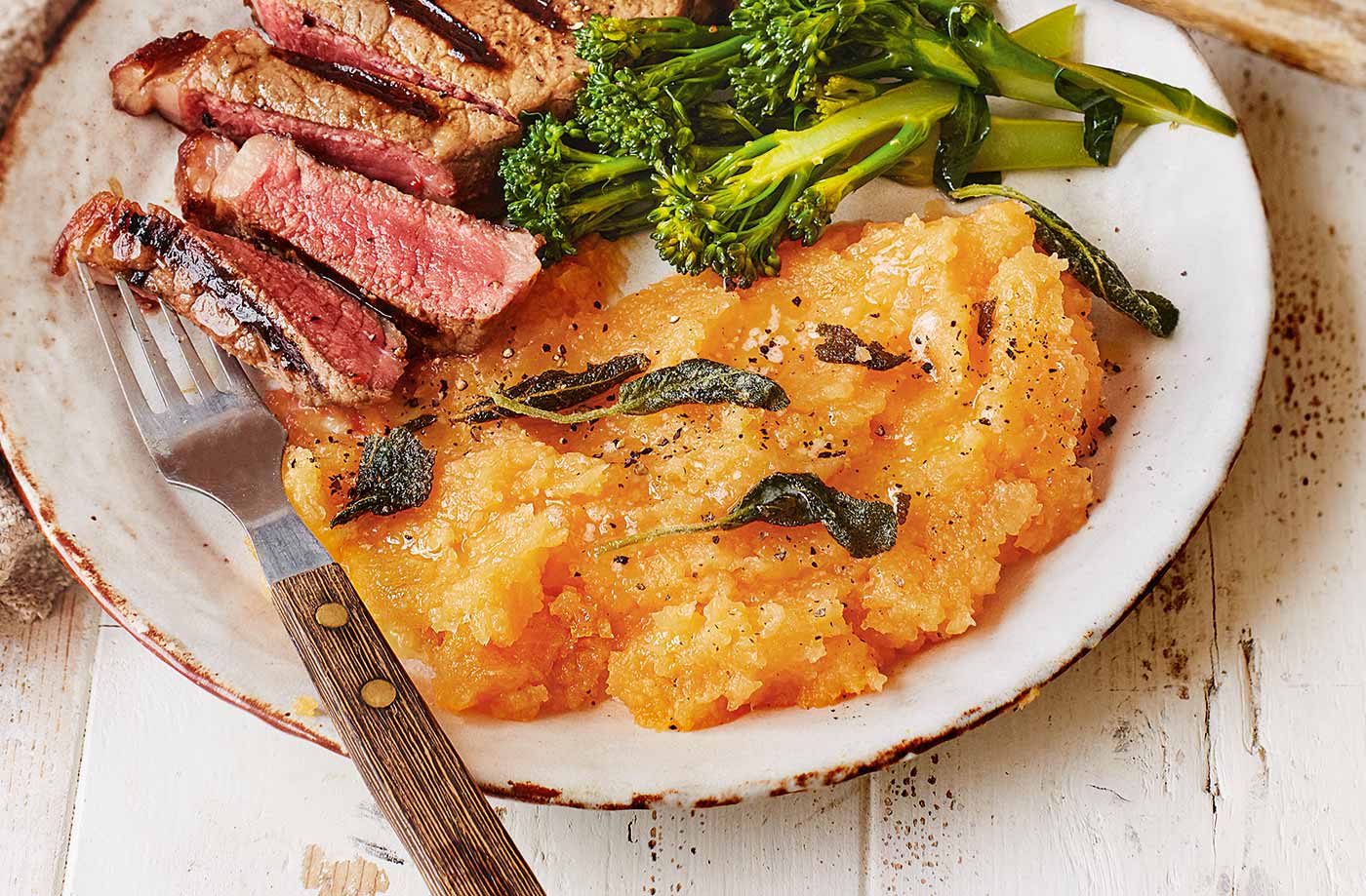 Creamed swede with sage