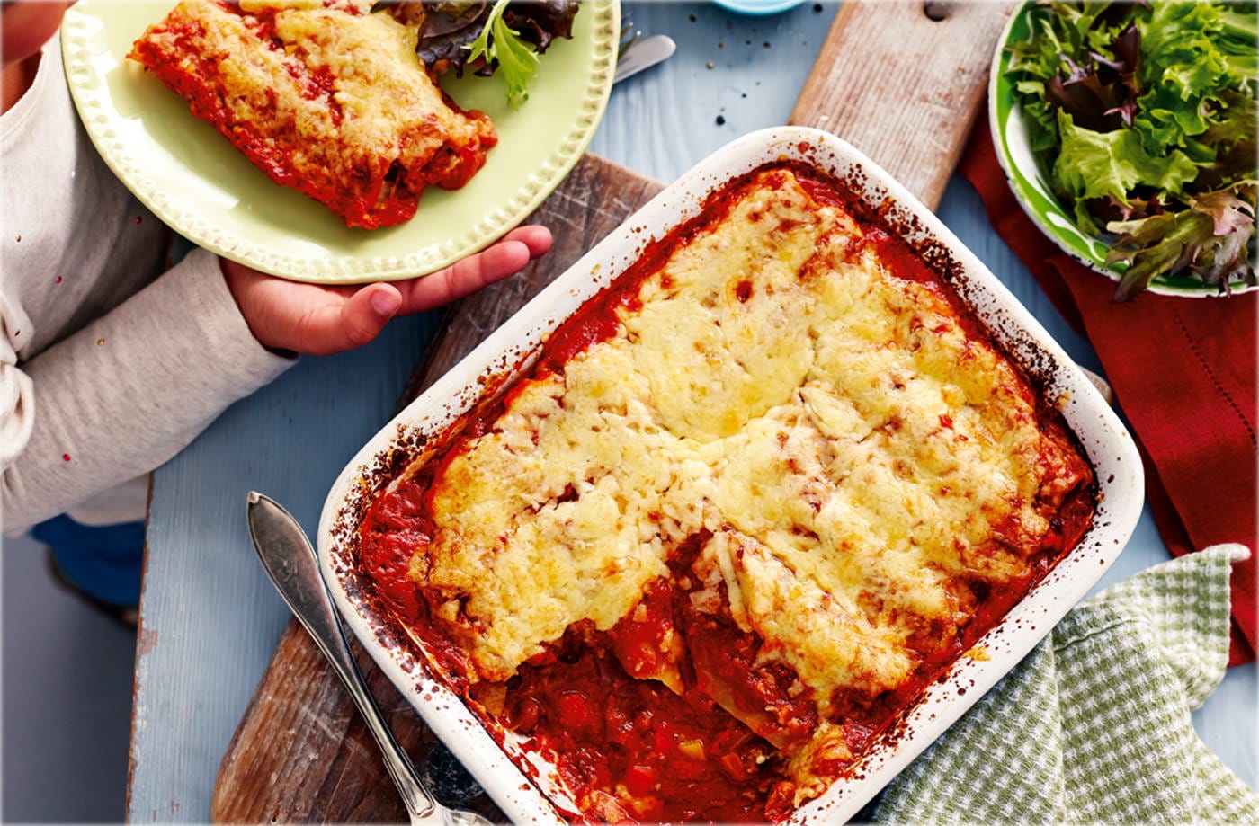 Veggie cannelloni bake