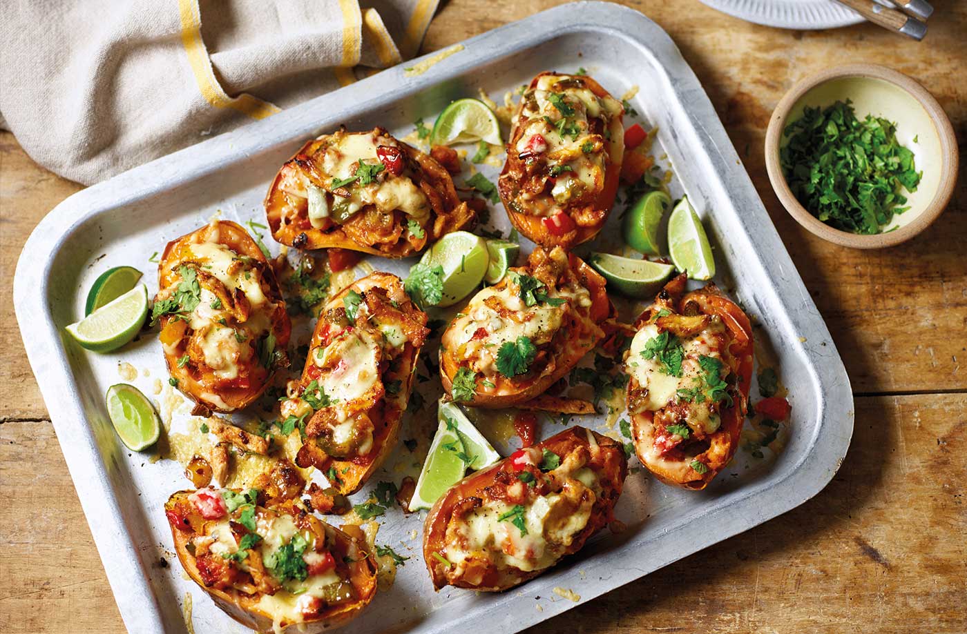 Chicken fajita sweet potatoes