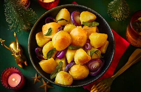 Image of "Roast potatoes with sage and red onion"