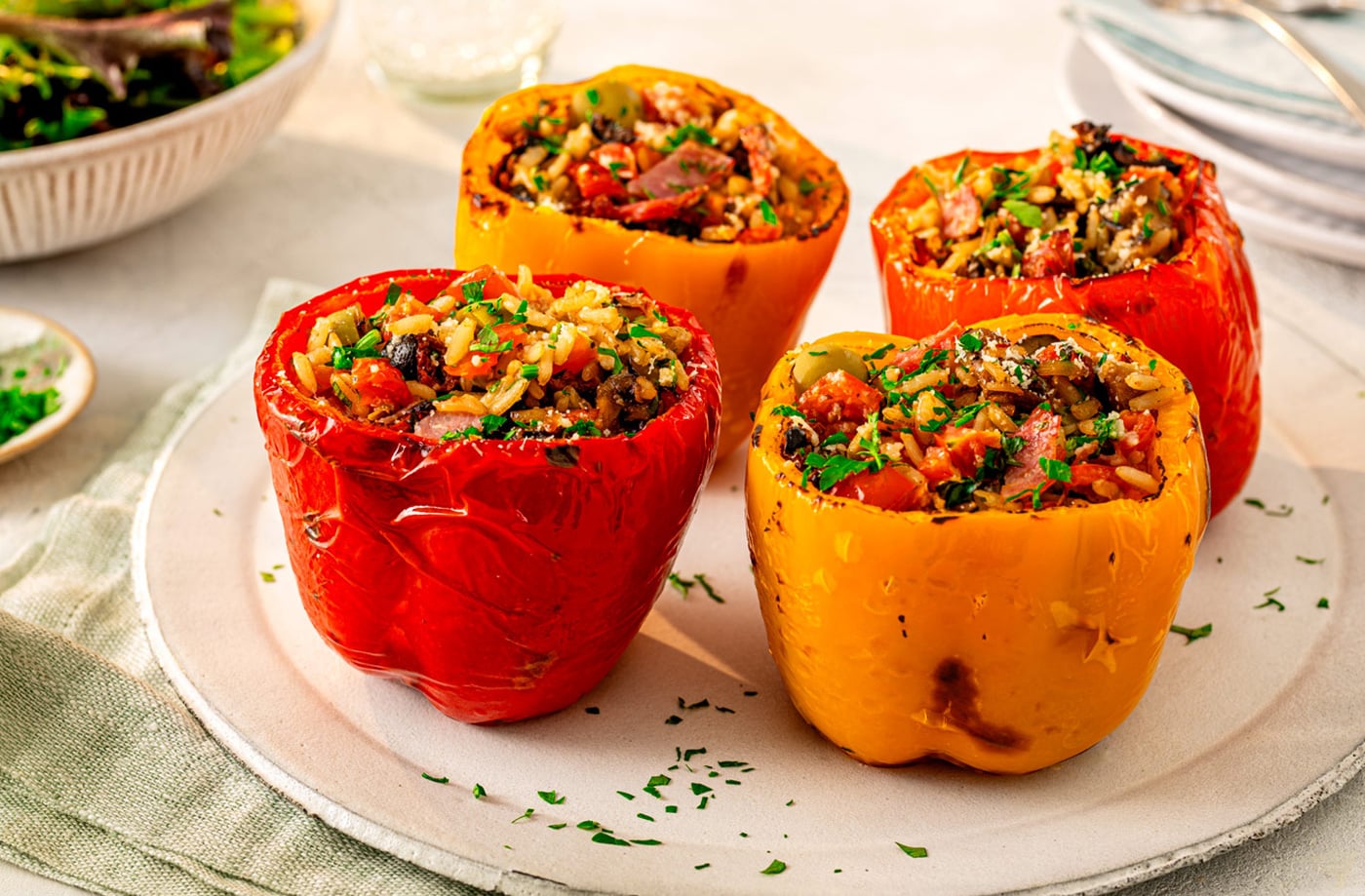 Air-fryer antipasti stuffed peppers