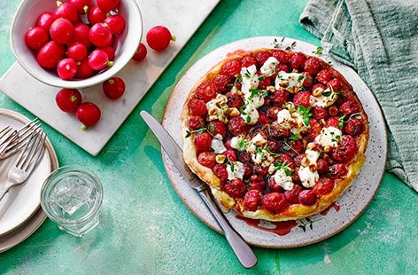 Image of "Caramelised radish and goat's cheese tarte Tatin"